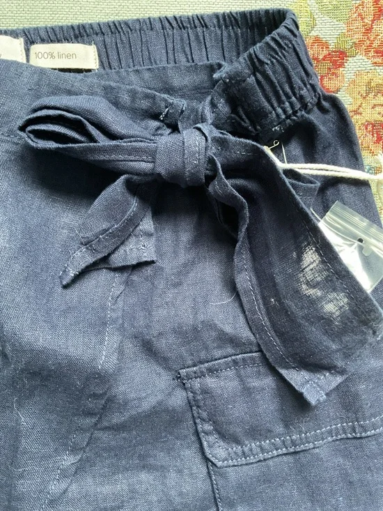 Joie Linen Faux Wrap Skort, Size XL, Navy, NWT - Picture 2 of 11